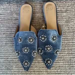 Embellished blue flats size 7.5 by a new day